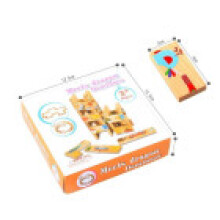 (StyleC)Wooden Educational Domino Toy For Toddlers With Waterbased Finish For Learning Fun