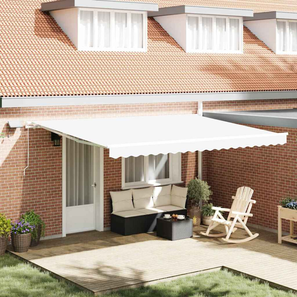 Vidaxl Retractable Awning White 450 X 300 Cm Fabric And Aluminium