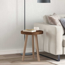 vidaXL Table Top Dark Brown Ø 40 x 4 cm Solid Oak Wood