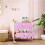 Commode enfant à 3 tiroirs en MDF rose et blanc 3