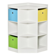 Étagère de rangement pour enfants avec 3 tiroirs en tissu anti-basculement, blanche