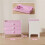 Commode enfant à 3 tiroirs en MDF rose et blanc 5