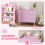 Commode enfant à 3 tiroirs en MDF rose et blanc 6