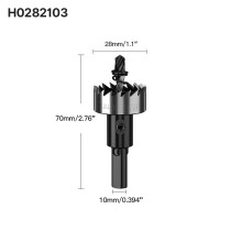 (H0282103) Lochsägen-Set, 12–80 mm Hartmetallbohrer, robuster Lochöffner, Lochschneider für Metall, Edelstahl, Eisen, Holz, Kunststoff