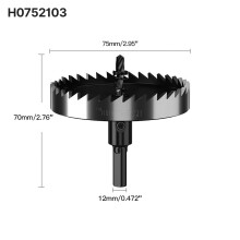 (H0752103) Lochsägen-Set, 12–80 mm Hartmetallbohrer, robuster Lochöffner, Lochschneider für Metall, Edelstahl, Eisen, Holz, Kunststoff