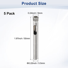 (6mm, Round) Uxcell 5 Stück Diamant-Lochsägen-Bohrer, 3–18 mm, Glasbohrer zum Schneiden von Keramik/Marmor/Granitstein/Flaschen/Fliesen, Silber