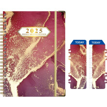 2025-ös napi tervező - 6,2x8,5 hüvelykes heti és havi szervező, keményfedeles napirend havi fülekkel, jegyzetekkel és elérhetőségekkel