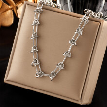 (N1726) Edelstahl Gold Silber Twist Halskette Frauen Mädchen Neue Mode Nicht Verblassen Schmuck Set