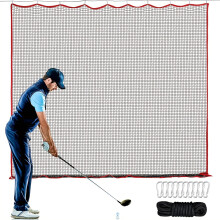 (RED) Golf Net, 305x305 Cm Golf Practice Net And Sports Net, High Impact Golf Hitting Hiccup Net, Heavy Duty Golf Net