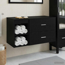 vidaXL Bathroom Furniture Set 2 pcs Black Oak Engineered Wood