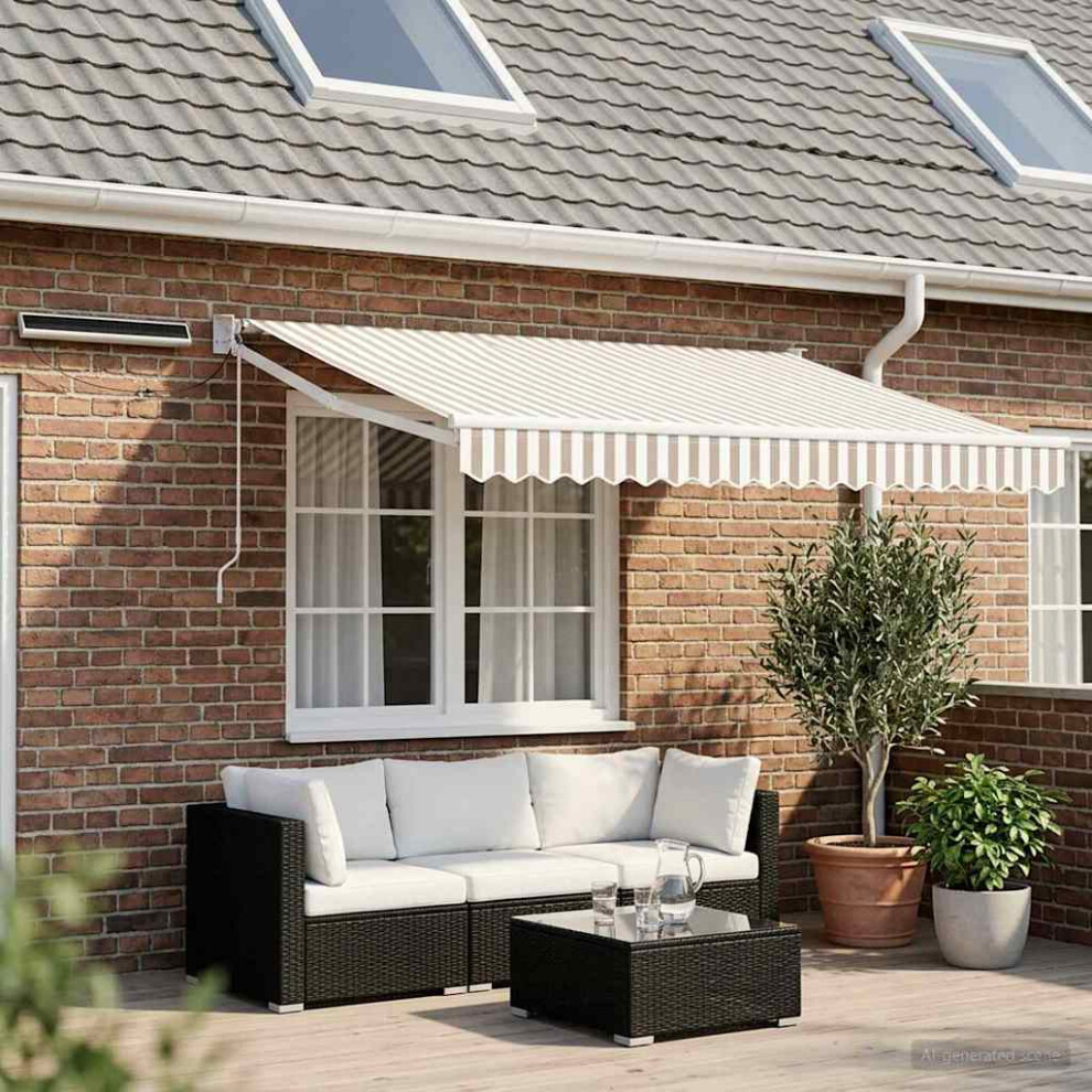 Vidaxl Electric Retractable Awning Light Grey And White