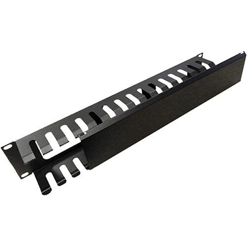 Cablenet 2u Cable Dump Panel Steel with Pass Through Black