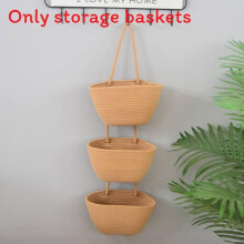 (Coffee ,23x11cm)Rustic Wall Hanging Storage Organizer With Three Layers For Dorms And Bedrooms