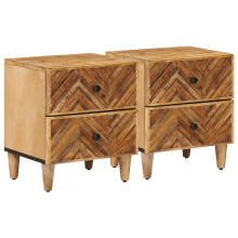 vidaXL Bedside Table 2 pcs Brown 40 x 33.5 x 46 cm Solid Mango Wood