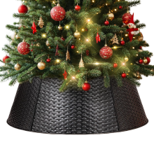 Osłona Choinki Metalowa Dekoracyjna Elegancka Trwała Czarna 90x30 cm