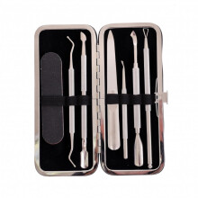 Oypla 5pc Stainless Steel Nail Cuticle Pusher Polish Remover Tool Set