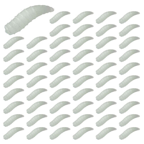 150pcs 1,6 cm Köder Angelmaden Maden Gummiköder Würmer Nachtleuchtend Nachtleuchtend