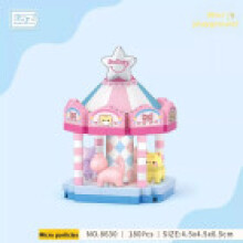 (Carousel)Playground Street Scene Construction Set Building Blocks Diy Toys Playrooms For