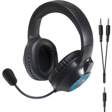 SpeedLink TYRON Supra-aurale bedrade stereo hoofdtelefoon zwart, RGB hoofdtelefoon, verstelbaar volume, demping