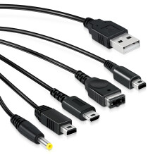 Mcbazel 5 in 1 USB Ladekabel für Nintendo DS Lite/NDS/New 3DS XL/New 3DS/3DS XL/3DS/2DS/DSi XL/Wii U/GBA SP/PSP 1000/2000/3000