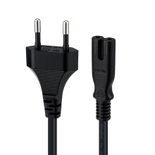 Tolesum 3m Euro Netzkabel Eurostecker Typ C auf C7 Buchse - Universelles 2 Polig Stromkabel Eurokabel Anschlusskabel Schwarz Verlängerungskabel PS5/P
