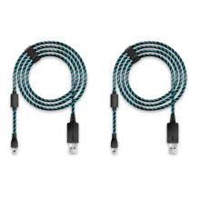 Lioncast Ladekabel/USB-Kabel/Controllerkabel für Controller der PS4, 4m schwarz/blau Micro-USB/Unverzichtbares Playstation 4 Zubehör für jeden Zock