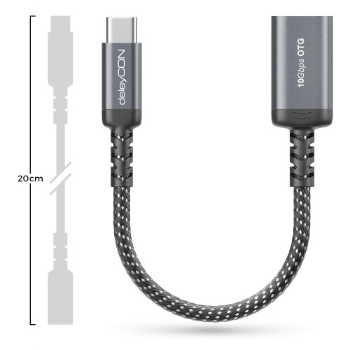 deleyCON USB-C auf USB Adapter OTG 10 Gbps Typ-C auf USB-A 2