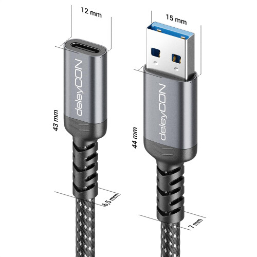 deleyCON USB-C auf USB Adapter 10 Gbps Typ-C Buchse auf USB-A Stecker 1