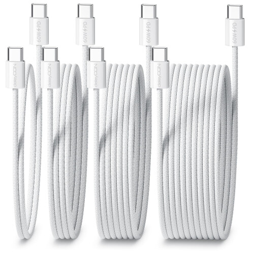 deleyCON USB-C Kabel Set 0,5m+1m+2m+3,0m PD3.0 60W, 4 Stück 1