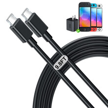 Extra langes Ladekabel für Nintendo Switch 2 AC-Adapter, offizielles 60-W-Schnellladegerät, langlebiges USB-C Zubehör für Switch 2 Ladegerät, Swi
