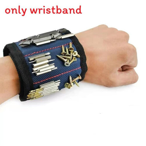 (Blue)Magnetic Wristband With Magnetic Snaps And Adjustable Strap For Home Management Tool