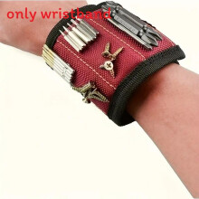 (Red)Bracelet Magnétique avec Boutons Magnétiques et Sangle Réglable pour Gestion des Outils Maison