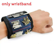 (Blue)Bracelet Magnétique avec Boutons Magnétiques et Sangle Réglable pour Gestion des Outils Maison