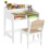 Ensemble bureau enfant avec compartiments de rangement et chaise en bois 1