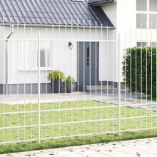 vidaXL Garden Fence 5 pcs White 170 x 225 cm Powder-Coated Steel