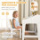 Ensemble bureau enfant avec compartiments de rangement et chaise en bois 8