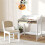 Ensemble bureau enfant avec compartiments de rangement et chaise en bois 4