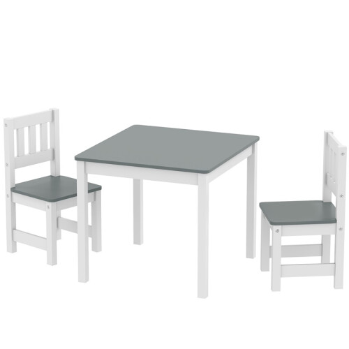 Ensemble table et 2 chaises pour enfants, gris 1