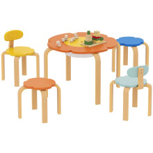 Ensemble table et chaises pour enfants avec sac de rangement et motif floral