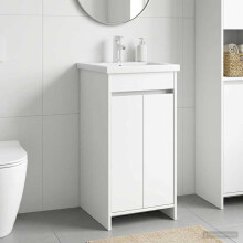vidaXL Badezimmerschrank mit Waschbecken Weiß 42 x 40 x 84,5 cm