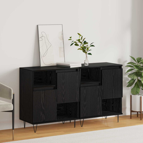 VidaXL vidaXL Sideboard 2 pcs Black Oak 60 x 35 x 70 cm