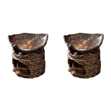 2X Brûleur à Cire de Style Rétro, Brûleur à Huile, Bougeoir pour Bougie Chauffe-Plat, Ornement, Cadeau