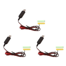 3X USB 5V à 3V LR03 AAA Dummy Batterie Eliminators Câble pour Télécommande Radio LED Lumière 2m