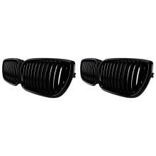 4x Hochglanz Schwarzer Nieren Gitter mit Front Haube für - E46 3 Series 2002-2005 4D Sedan 318I 320I 323I 328I Front StoßStangen Grill