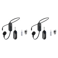 2X Micro-Émetteur de Casque Sans Fil Professionnel pour Système de Radio Vocale, Enseignement de la Guitare, Jeu de Fitness