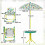 Ensemble table et chaises pliantes pour enfants, vert parasol 5