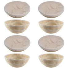 4X Panier de Fermentation de Pain Rond en Rotin Panier de Fermentation de Stockage de Séchage Panier de Fermentation de Pain