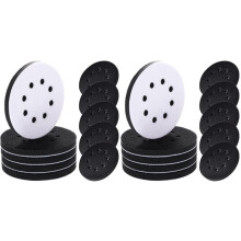 20 Pièces Tampons D'Interface à Densité Douce 5 Pouces 8 Trous Crochet et Boucle Coussin Éponge Tampon de Support Tampon D'Interface de Ponçage