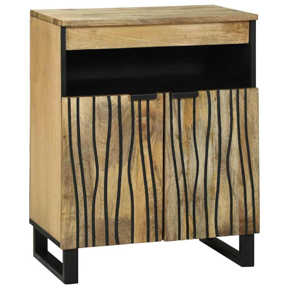 Vidaxl Sideboard With Drawer Brown 60 X 33 X 75 Cm Solid Mango Wood