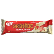 Grenade White Chocolate Salted Peanut Protein Bar 60g | High Protein, Low Sugar Bars, Over 20g Protein & 2g Sugar, Caramel & Salted Peanut Chunks